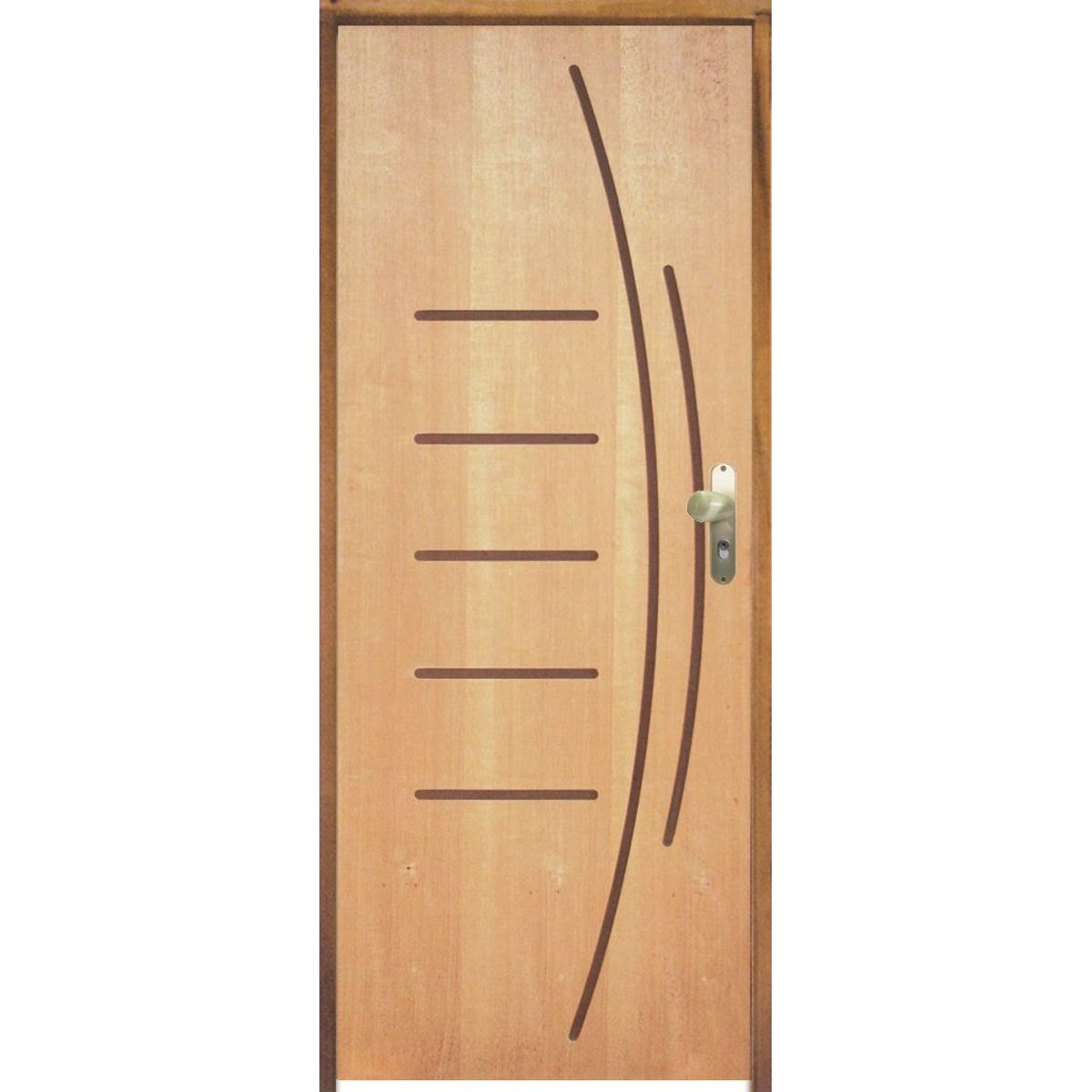 Porta Montada de Giro Madeira Sarrafeada Curupixá Natural Esquerda 210x82x11cm ES 100, marca LG Sidney - Foto Principal