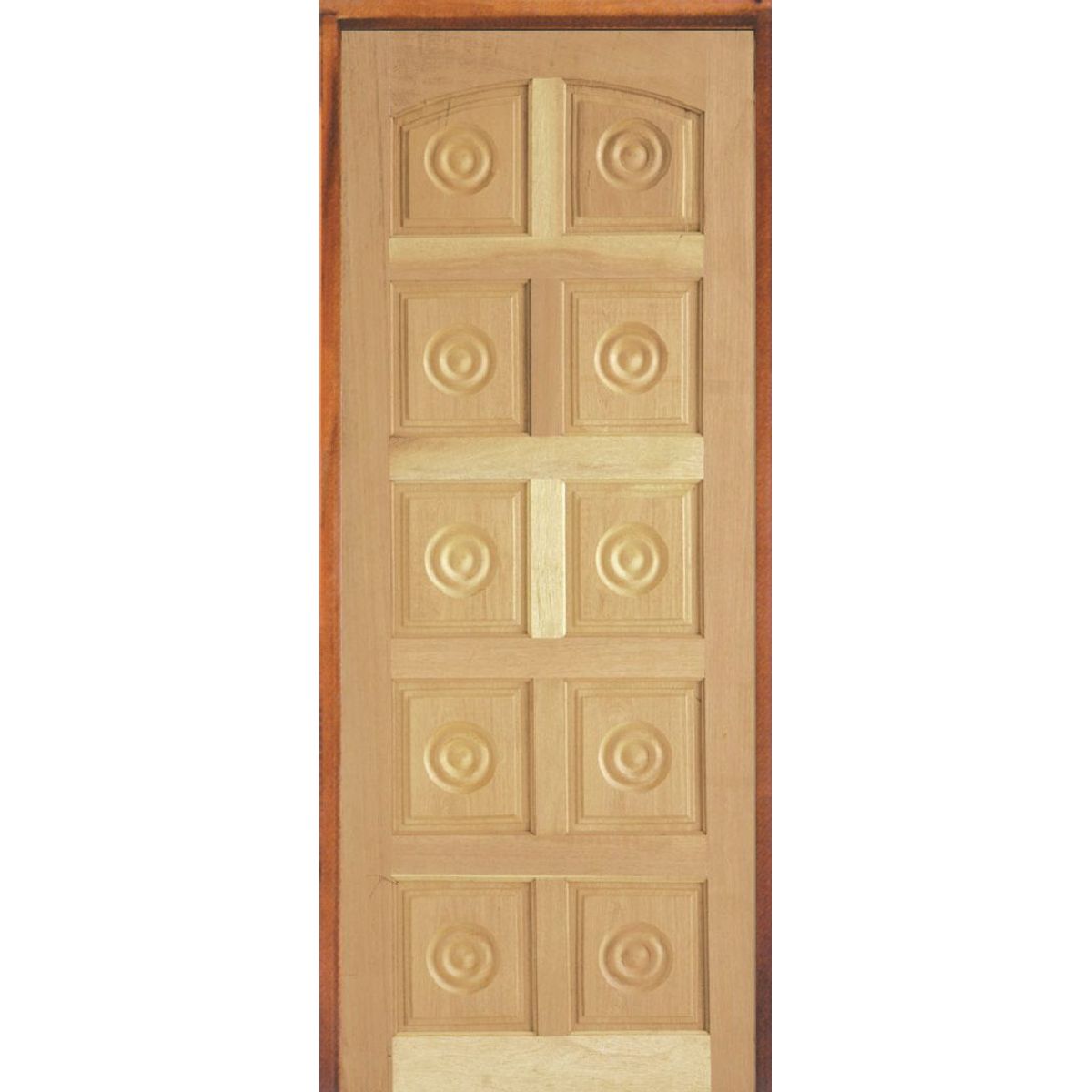 Porta Montada de Giro Madeira Macica Cedro Arana Natural Esquerda 210x82x11cm Torneada 10, marca LG Sidney - Foto Principal
