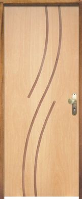 Porta Montada de Giro Madeira Sarrafeada Curupix Natural Direita 210x72x11cm ES 101