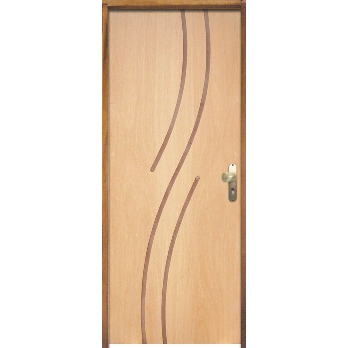 Porta Montada de Giro Madeira Sarrafeada Curupixa Natural Esquerda 210x72x11cm ES 101, marca LG Sidney - Foto Principal