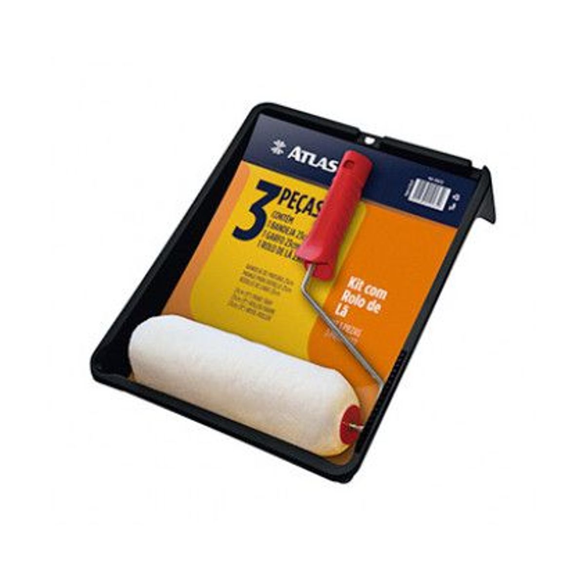 Conjunto de Pintura Rolo de Lã Natural Esmalte, Acrílica e Látex 3 Peças REF-428/22, marca Atlas - Foto Principal
