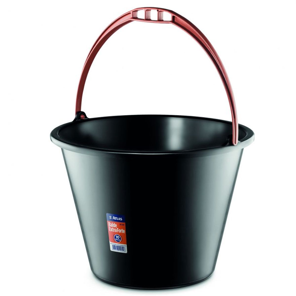 Balde de Plástico Extra Forte Multiuso 10L REF-608P Preto, marca Atlas - Foto Principal