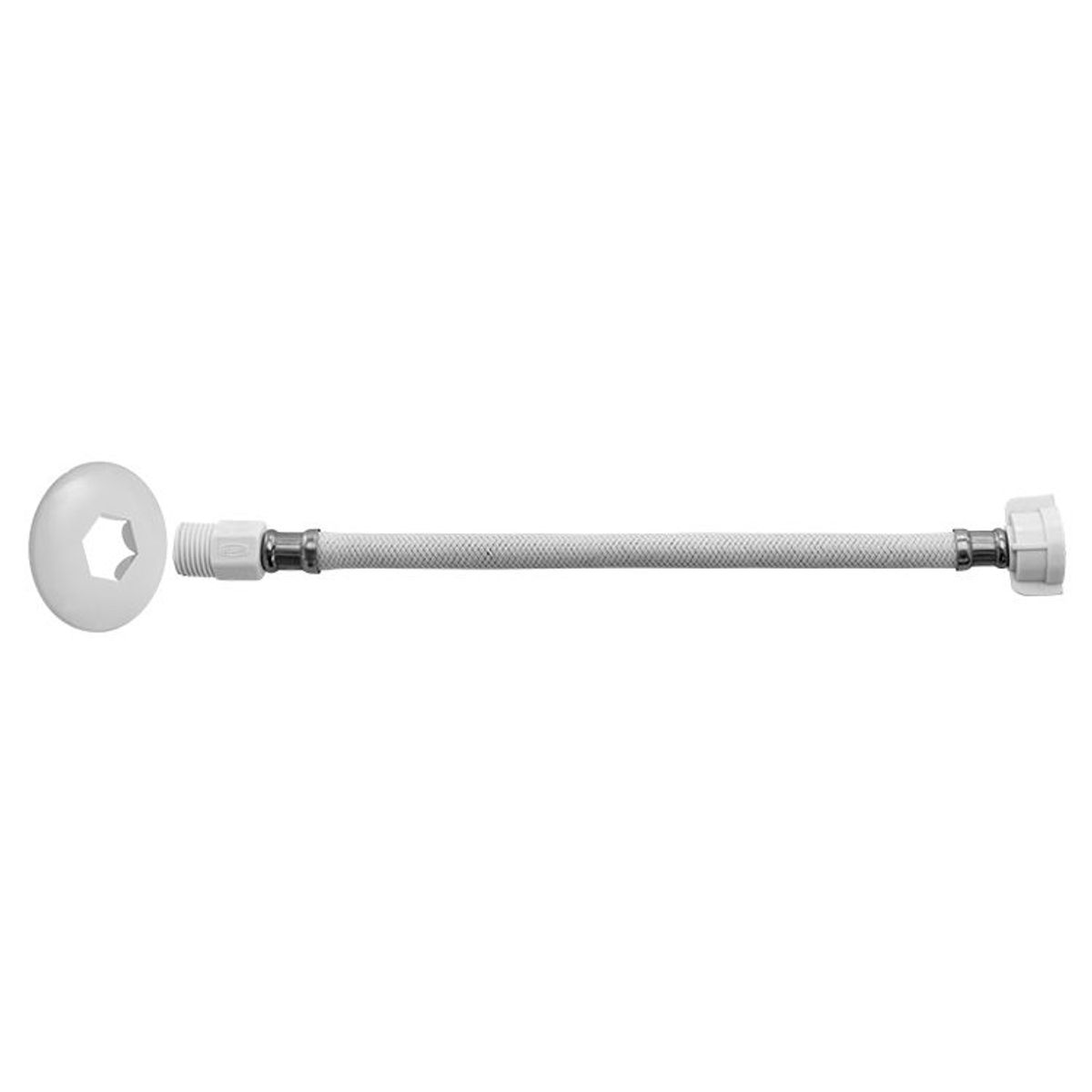 Engate Flexível Água Quente e Fria PVC Branco 1/2" 30Cm 75MCA - 70°C MF, marca Blukit - Foto Principal