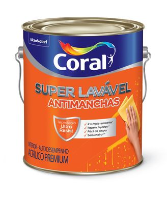 Tinta Acrlica Super Lavavel Eggshell Branco 3.6L Coral