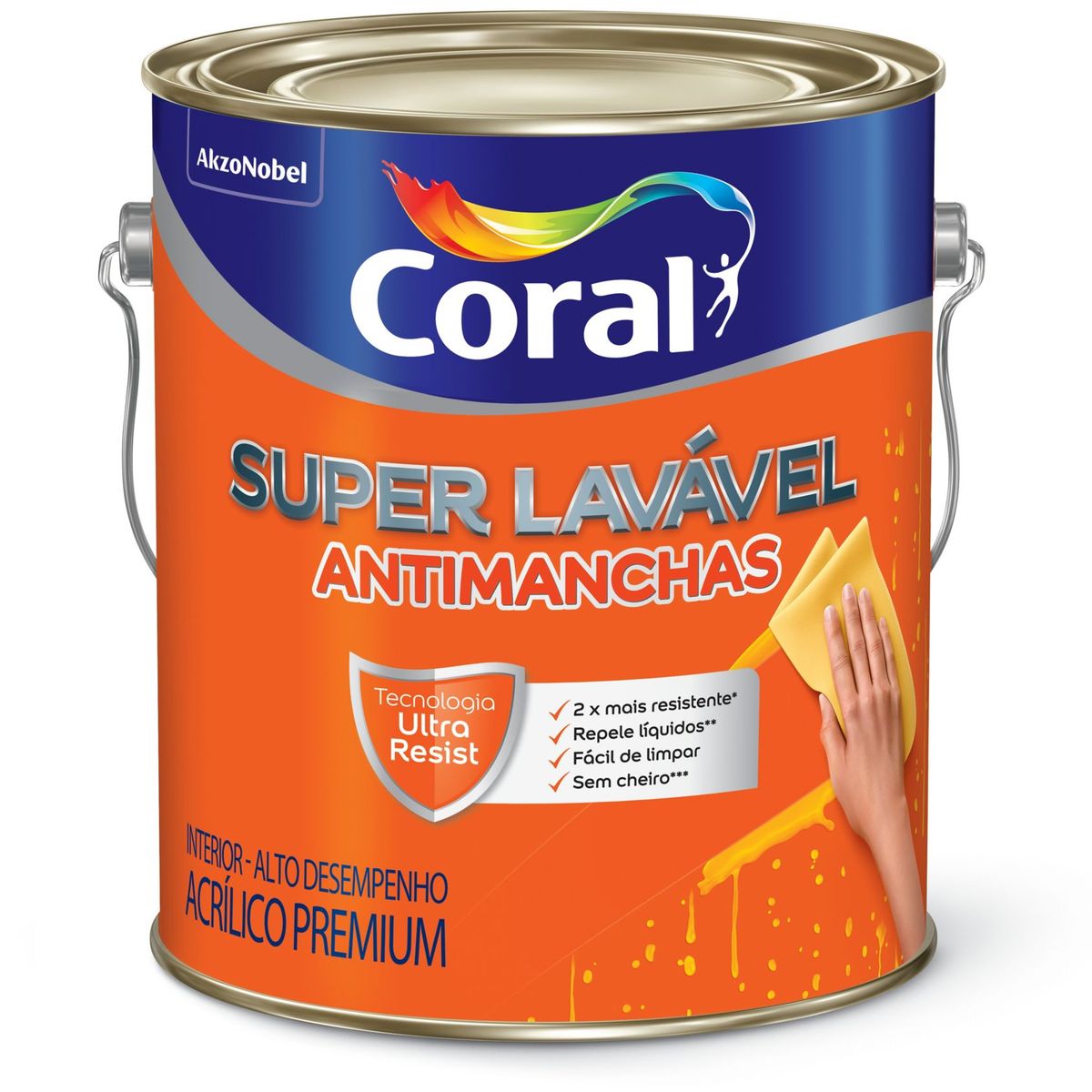 Tinta Acrílica Super Lavavel Eggshell Branco 3.6L Coral, marca Coral - Foto 2