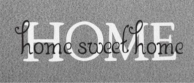 Tapete para Porta Long Home Sweet Home 70x30cm Cinza