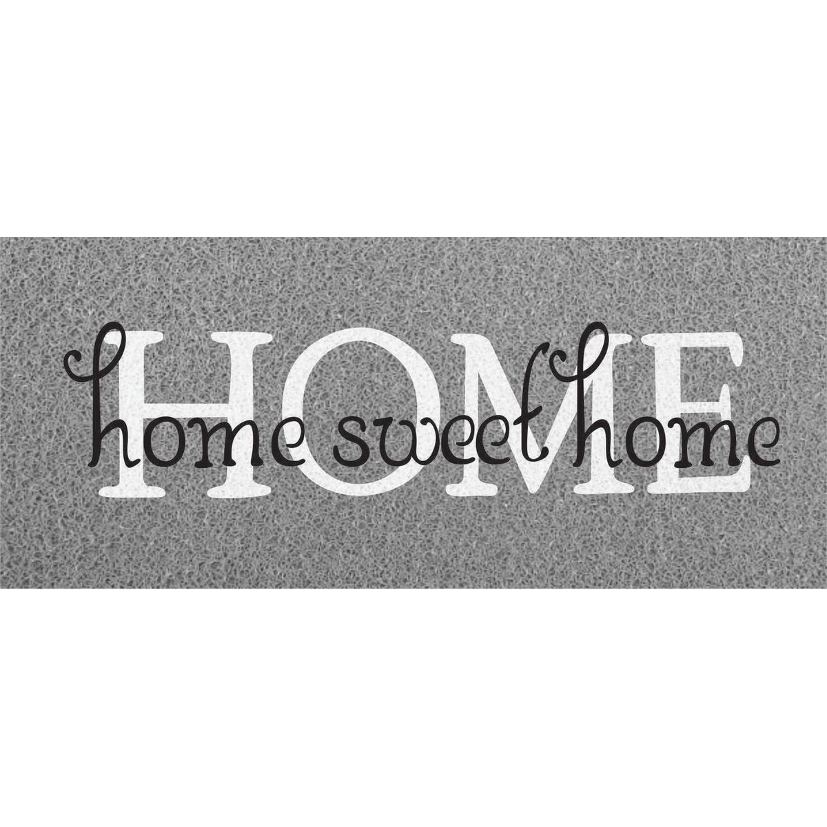 Tapete para Porta Long Home Sweet Home 70x30cm Cinza, marca Kapazi - Foto Principal