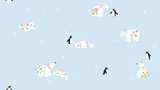 Papel de Parede Dream World Vinílico Urso Polar e Pinguim 1.06x15.6m² Azul