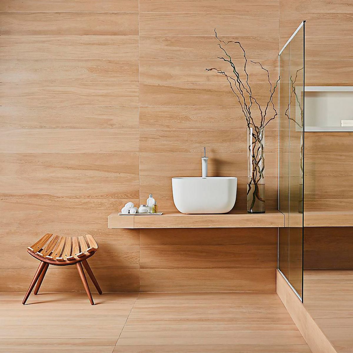 Porcelanato Acetinado Esmaltado Bege 20x120cm Portobello Retificado Caixa 1,19m² Betula, marca Portobello - Foto Principal