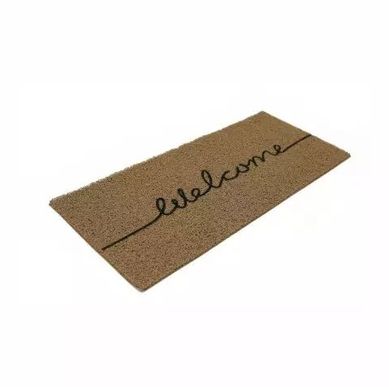 Capacho Vinil Long Welcome 30x70cm Bege