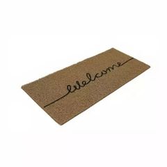Capacho Vinil Long Welcome 30x70cm Bege