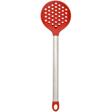 Escumadeira de Silicone Cabo de Ao Vermelho
