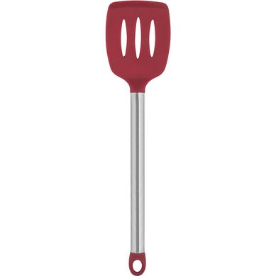 Esptula de Silicone Cabo de Ao Vermelho
