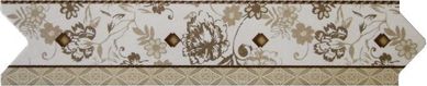 Filete de Porcelana Floral 7x33cm 5 Peas Bege