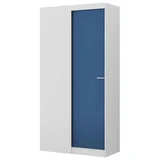 Roupeiro Compacto de Canto 1 Porta Deslizante Allegro Branco e Azul