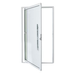 Porta Pivotante e Visor Alumínio Branco Direita 210x100x4,6cm Visione