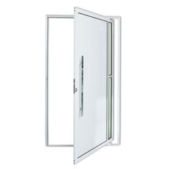 Porta Pivotante e Visor Alumínio Branco Esquerda 210x100x4,6cm Visione