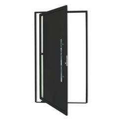 Porta Pivotante e Visor Alumínio Preto Direita 210x100x4,6cm Visione
