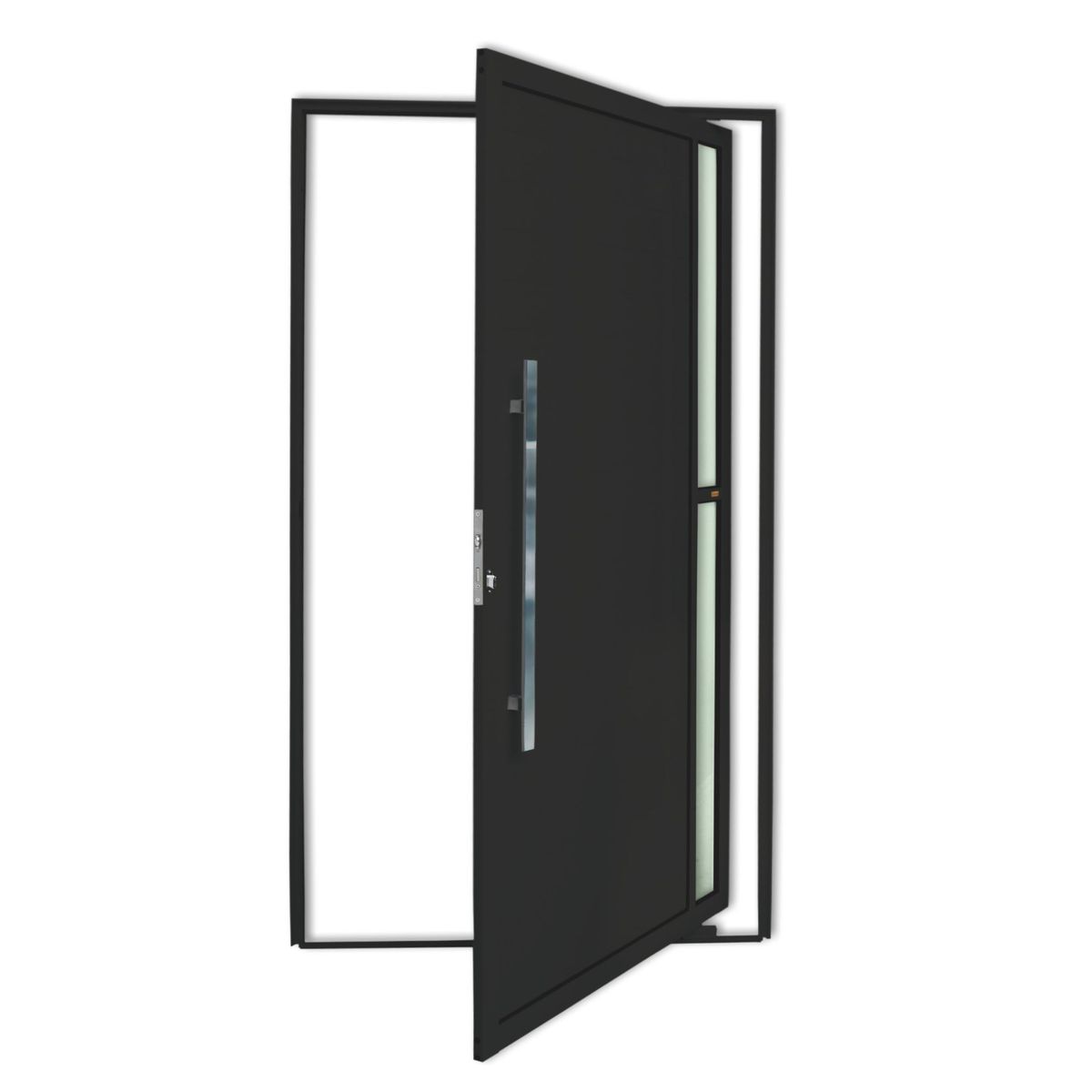 Porta Pivotante e Visor Alumínio Preto Esquerda 210x100x4,6cm Visione, marca Brimak - Foto Principal