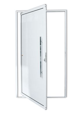 Porta Pivotante Alumnio Branco Direita 210x100x4,6cm Super 25