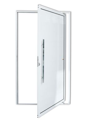Porta Pivotante Alumnio Branco Esquerda 210x100x4,6cm Super 25