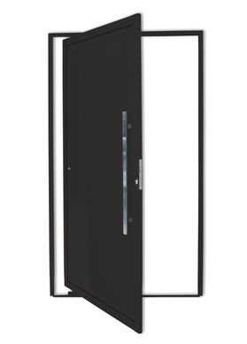 Porta Pivotante Alumnio Preto Direita 210x100x4,6cm Super 25