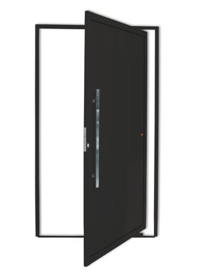 Porta Pivotante Alumnio Preto Esquerda 210x100x4,6cm Super 25
