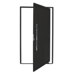 Porta Pivotante Alumínio Preto Esquerda 210x100x4,6cm Super 25