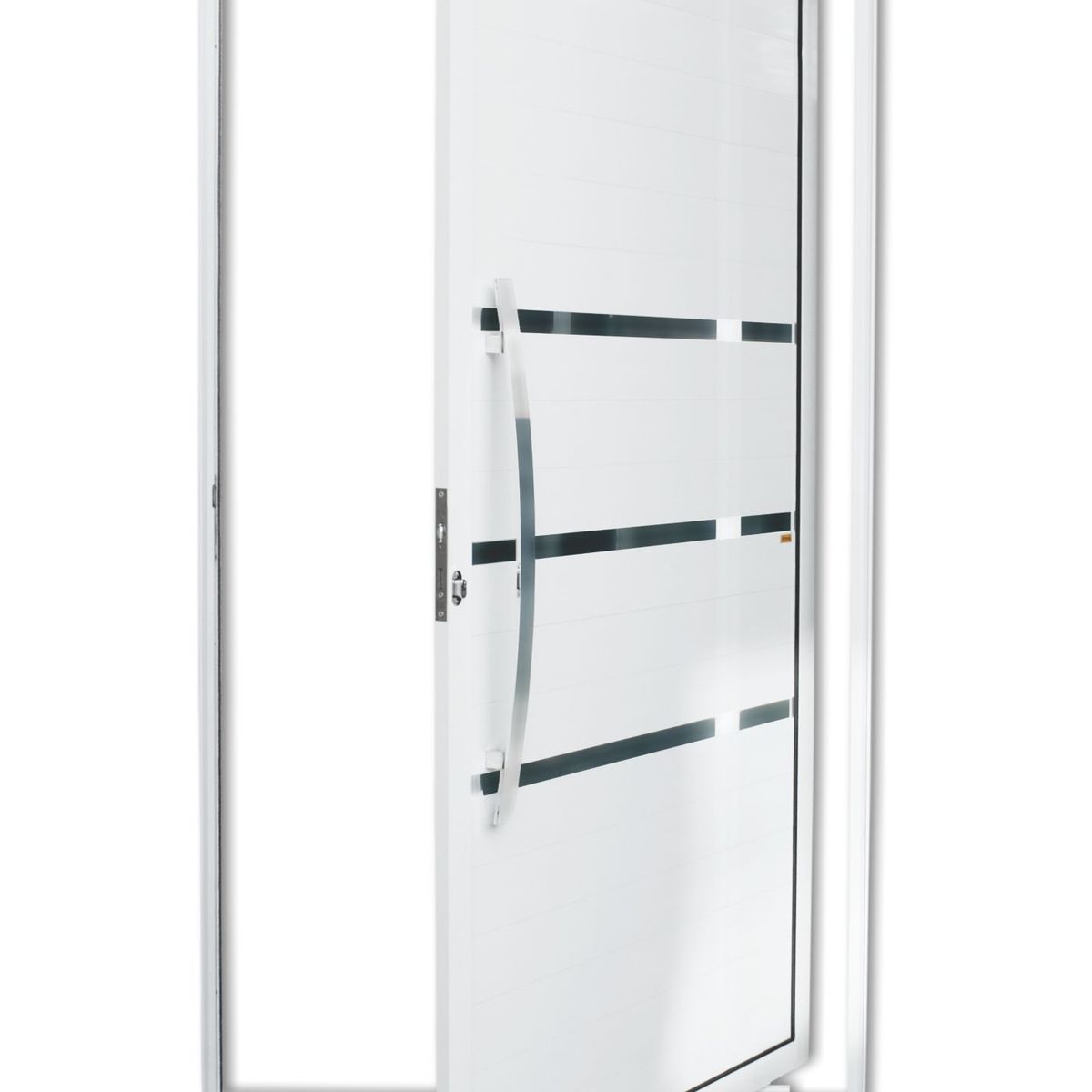 Porta Pivotante e Friso Alumínio Branco Esquerda 210x100x4,6cm Evolution, marca Brimak - Foto Principal