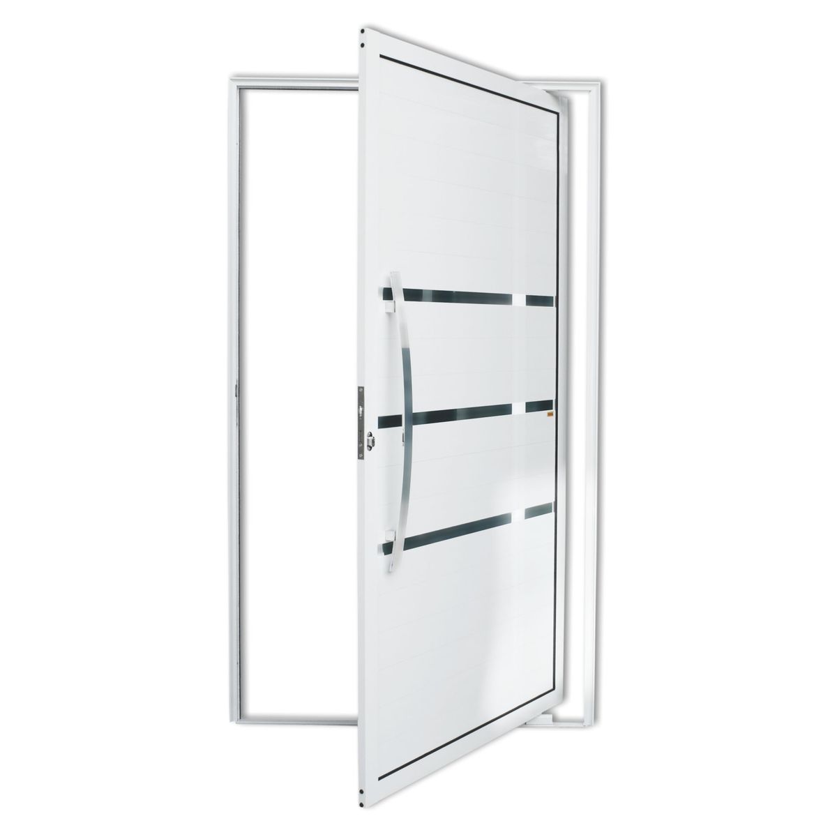 Porta Pivotante e Friso Alumínio Branco Esquerda 210x100x4,6cm Evolution, marca Brimak - Foto Principal