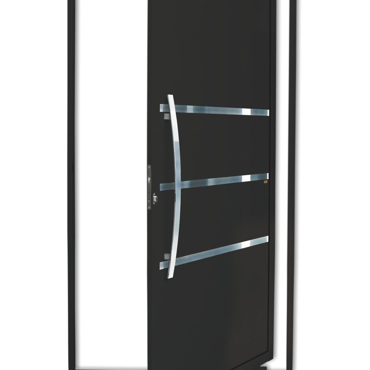 Porta Pivotante e Friso Alumínio Preto Esquerda 210x100x4,6cm Evolution, marca Brimak - Foto Principal