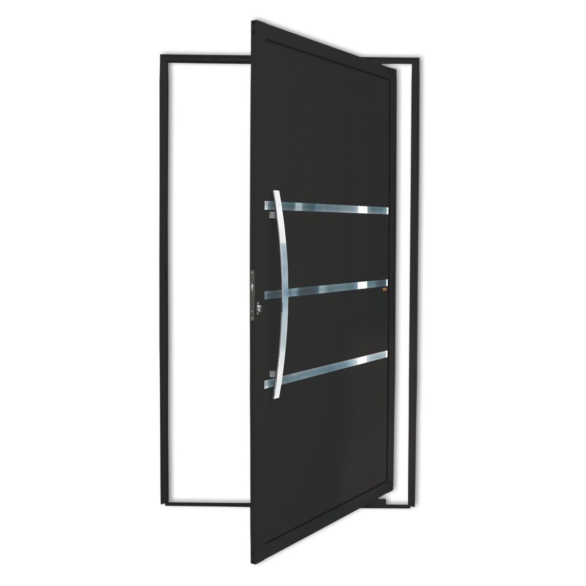 Porta Pivotante e Friso Alumínio Preto Esquerda 210x100x4,6cm Evolution, marca Brimak - Foto Principal