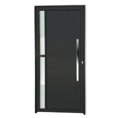 Porta Lambri e Visor Alumínio Preto Direita 210x100x4,6cm Visione