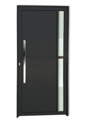 Porta Lambri e Visor Alumnio Preto Esquerda 210x100x4,6cm Visione