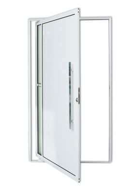 Porta Pivotante e Visor Alumnio Branco Direita 210x120x4,6cm Visione