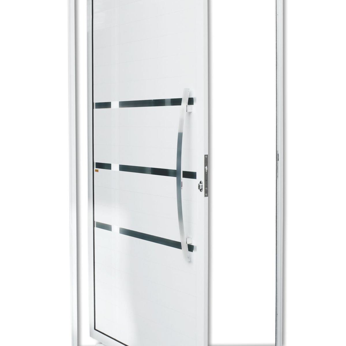 Porta Pivotante e Friso Alumínio Branco Direita 210x120x4,6cm Evolution, marca Brimak - Foto Principal