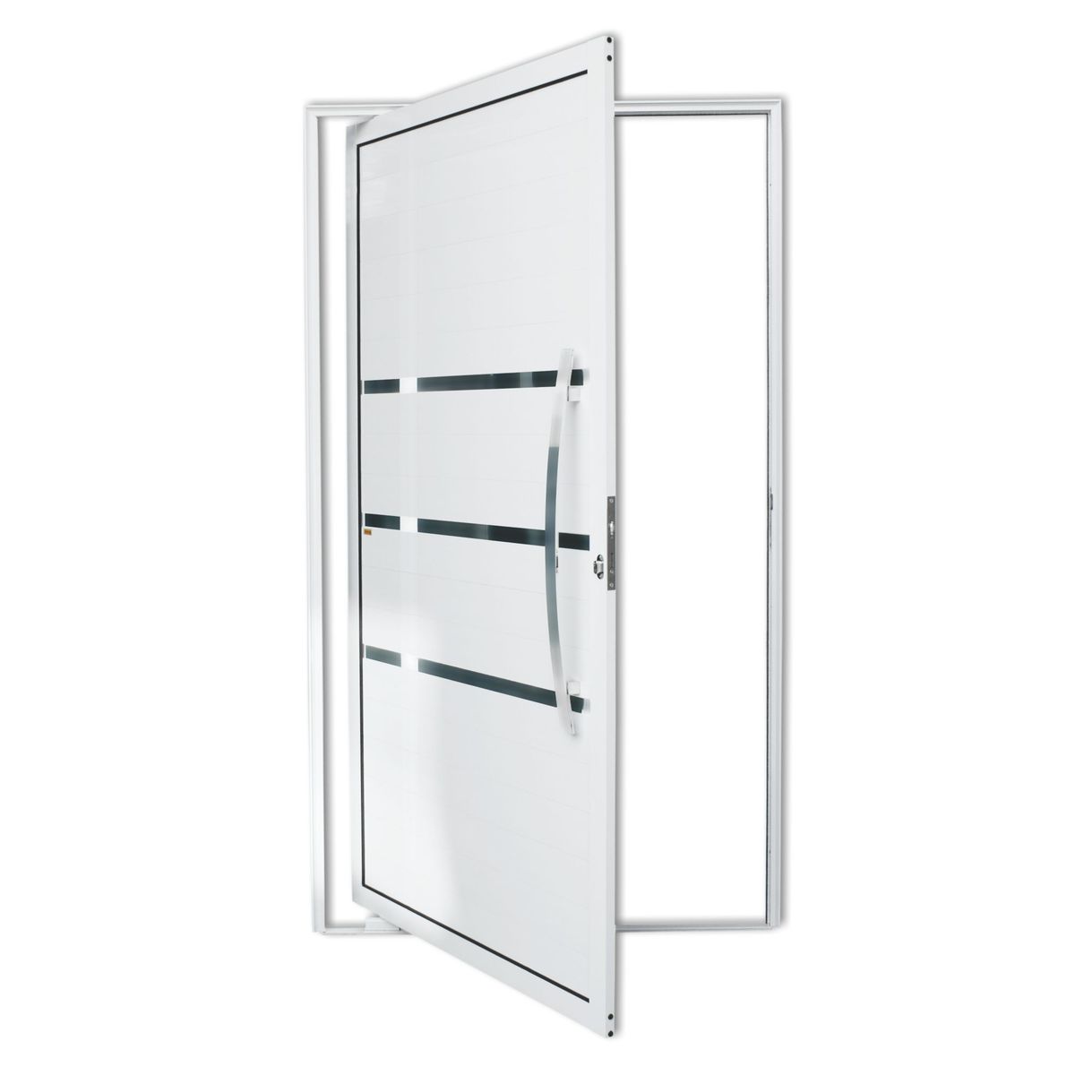 Porta Pivotante e Friso Alumínio Branco Direita 210x120x4,6cm Evolution, marca Brimak - Foto Principal
