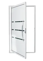 Porta Pivotante e Friso Alumínio Branco Direita 210x120x4,6cm Evolution