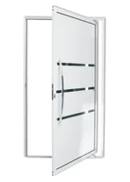 Porta Pivotante e Friso Alumínio Branco Esquerda 210x120x4,6cm Evolution