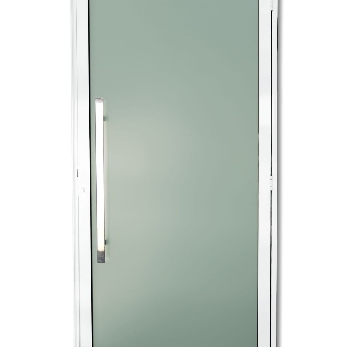 Porta de Vidro e Puxador Alumínio Branco Esquerda 210x90x4,6cm Super 25, marca Brimak - Foto Principal