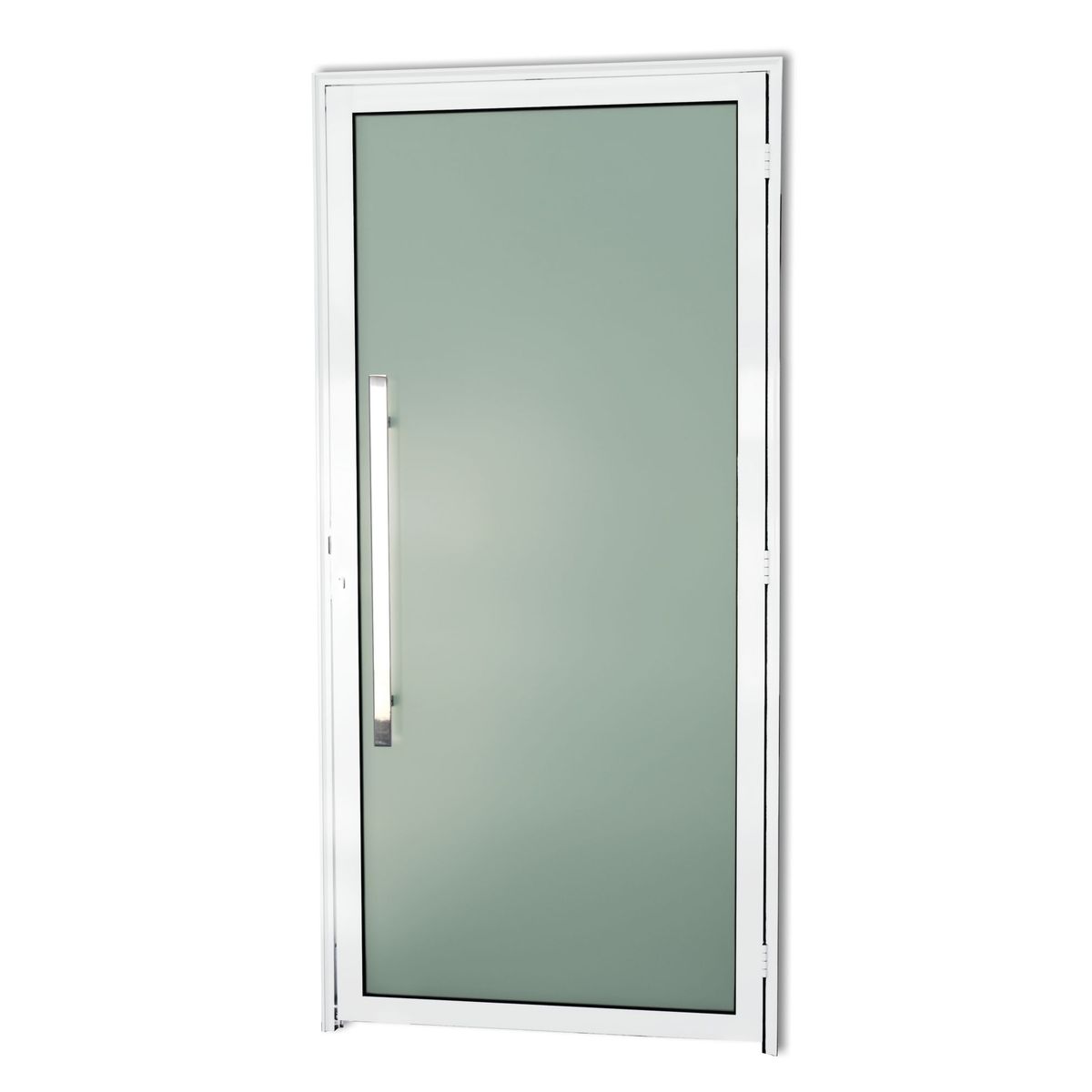 Porta de Vidro e Puxador Alumínio Branco Esquerda 210x90x4,6cm Super 25, marca Brimak - Foto Principal