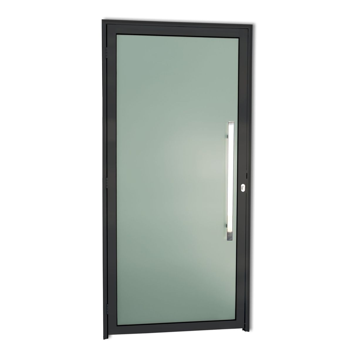 Porta de Vidro e Puxador Alumínio Preto Direita 210x90x4,6cm Super 25, marca Brimak - Foto Principal