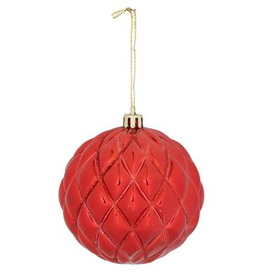 Bola de Natal Texturizada Love 8cm Vermelho