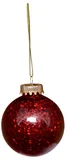 Conjunto Bola de Natal Transparente Love 6cm Vermelho