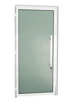 Porta de Vidro e Puxador Alumínio Branco Direita 210x100x4,6cm Super 25