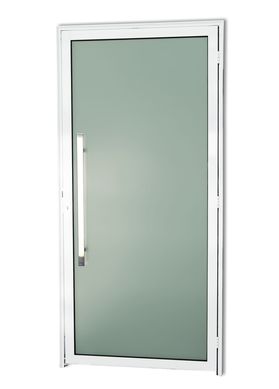 Porta de Vidro e Puxador Alumnio Branco Esquerda 210x100x4,6cm Super 25
