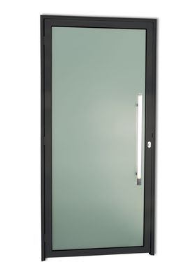 Porta de Vidro e Puxador Alumnio Preto Direita 210x100x4,6cm Super 25
