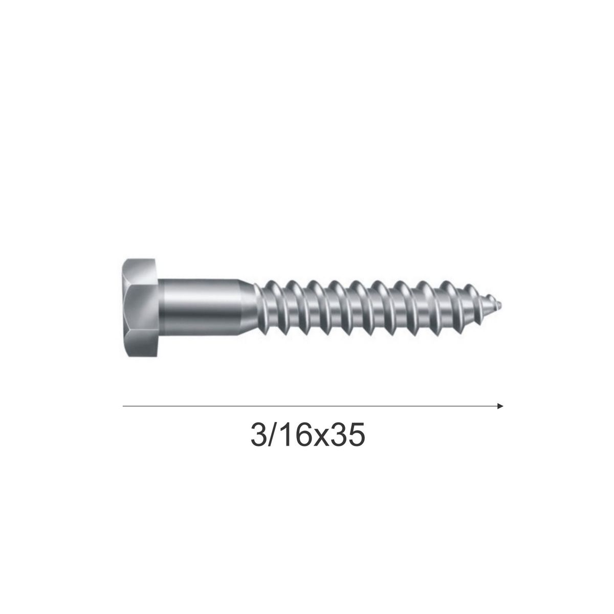 Parafuso Sextavado Gmax 3/16x35cm Cinza, marca Garra - Foto Principal