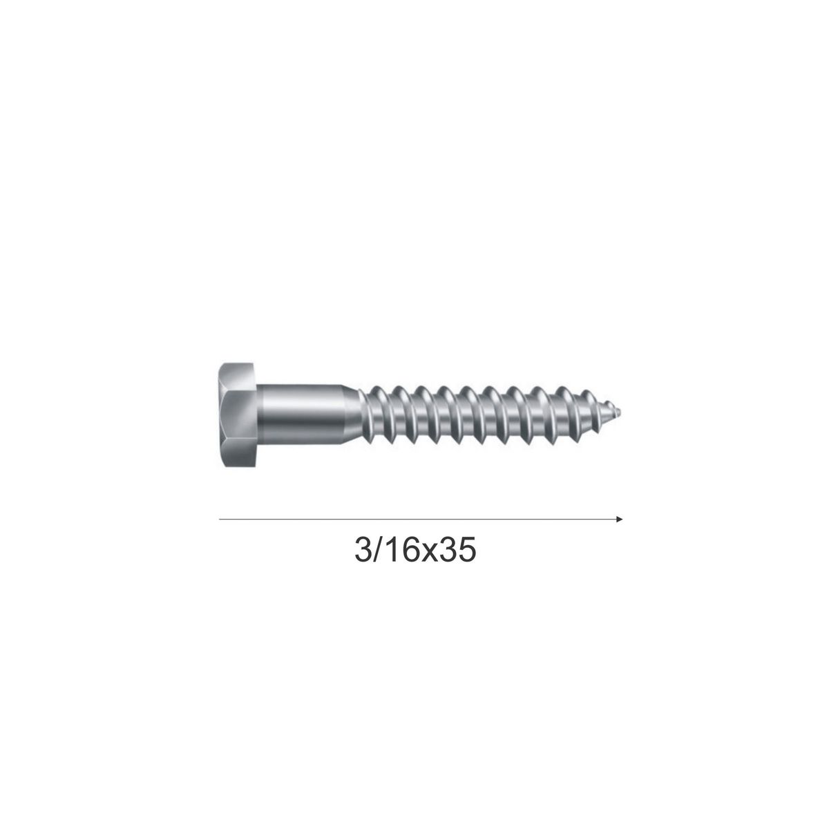 Parafuso Sextavado Gmax 3/16x35cm Cinza, marca Garra - Foto Principal
