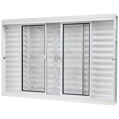 Janela Veneziana Ao Branco 6 Folhas Corrente Central 100x150x12cm Qualitysol